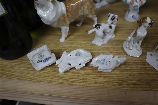 A quantity of porcelain animals including Herend and Austrian pieces